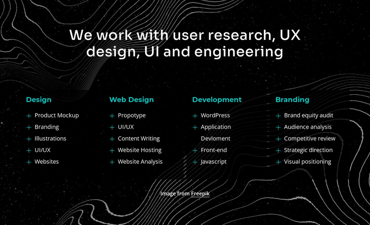 We work with user research Landing Page