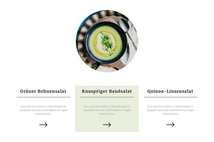 Gesunde Mahlzeiten Landing Page