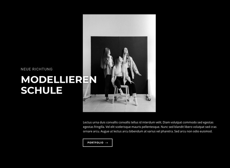 Modelschule Landing Page