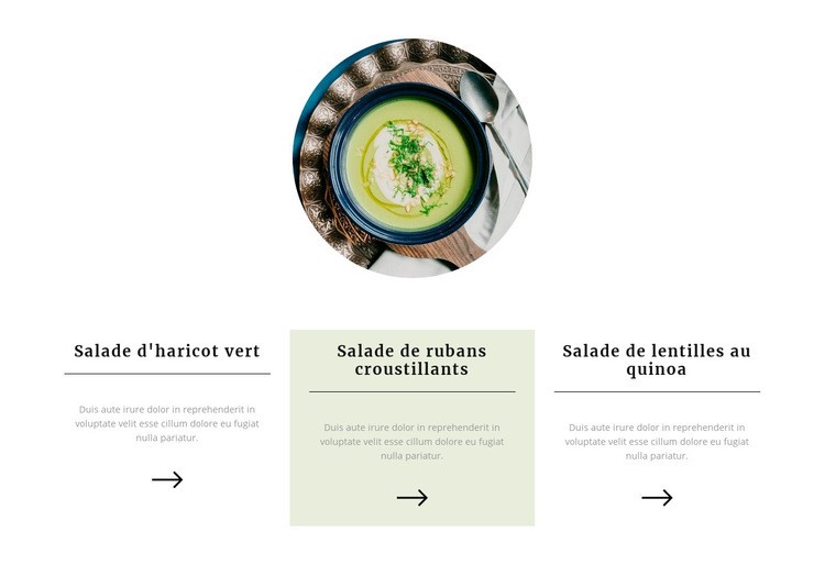 Repas sains Maquette de site Web