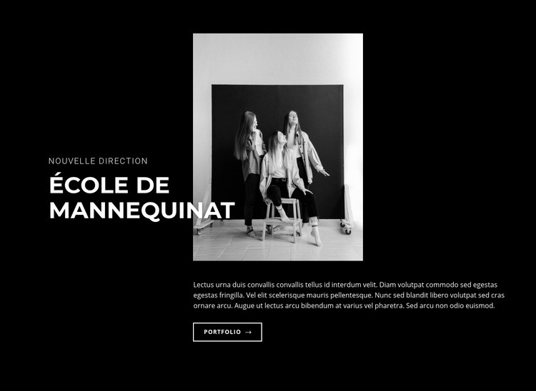 École de mannequinat Maquette de site Web
