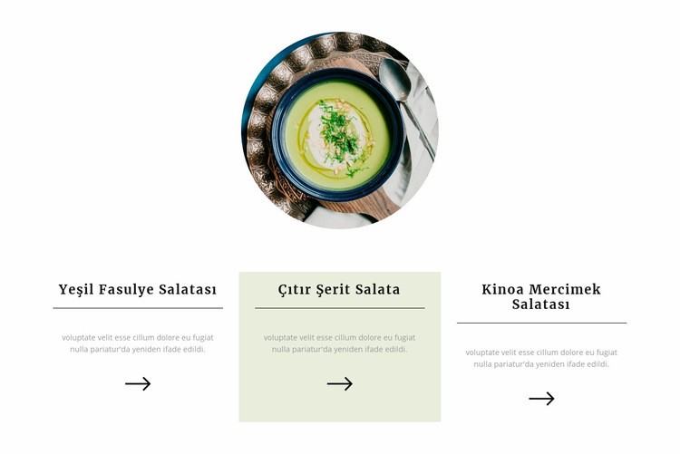 Sağlıklı yemekler Web sitesi tasarımı