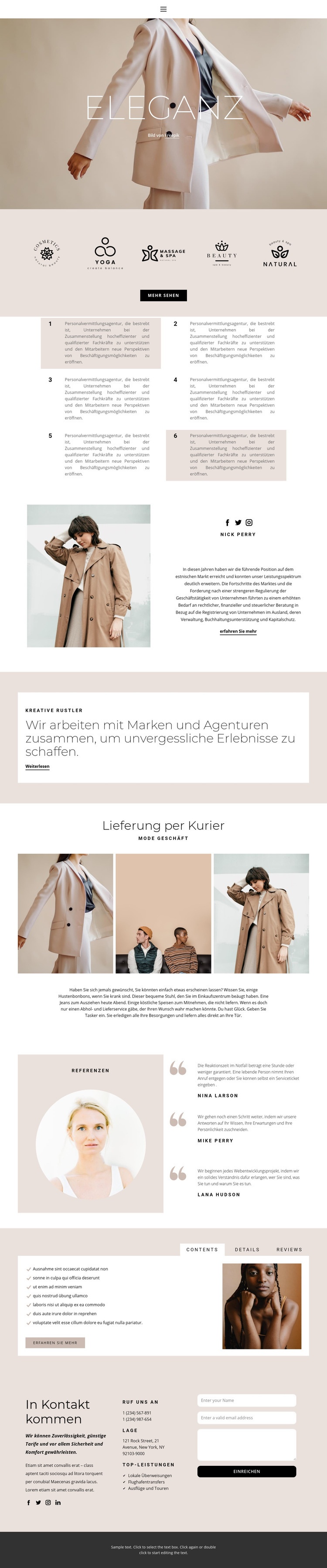 Eleganz in der Mode HTML Website Builder