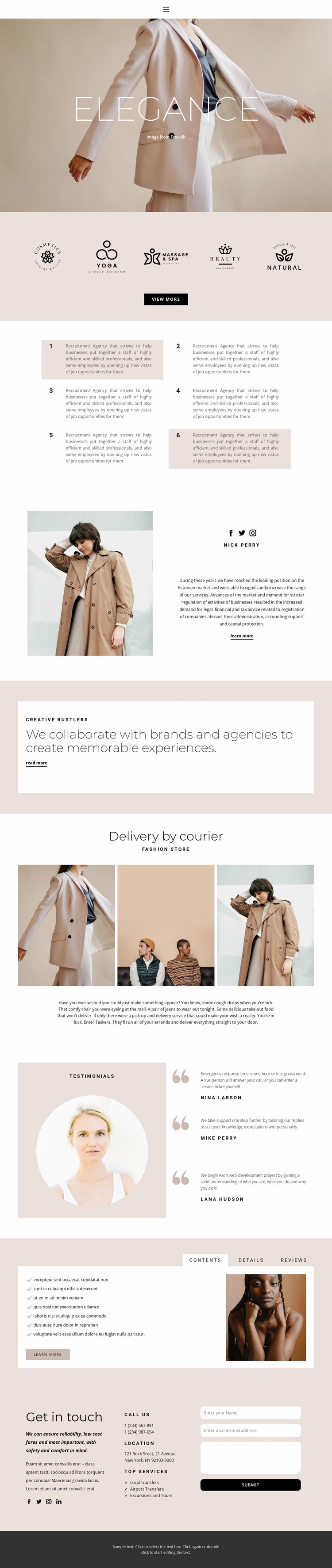 Elegance in fashion Homepage Design