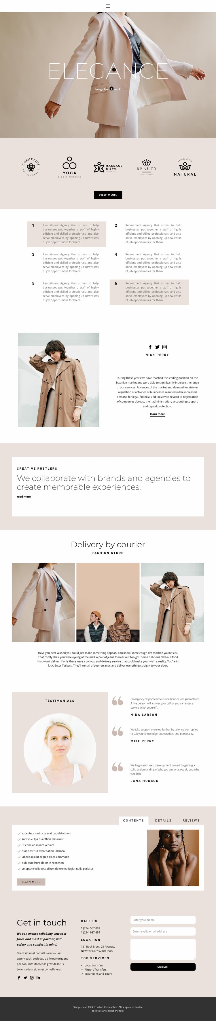 Elegance in fashion Html Code Example