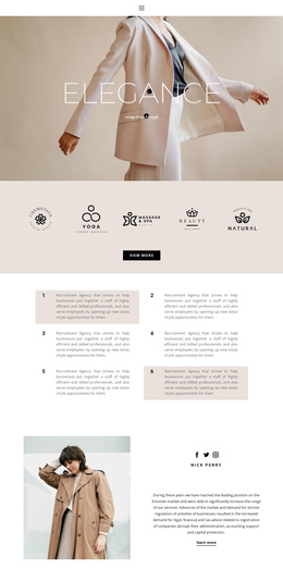 Elegance In Fashion - Professional One Page Template