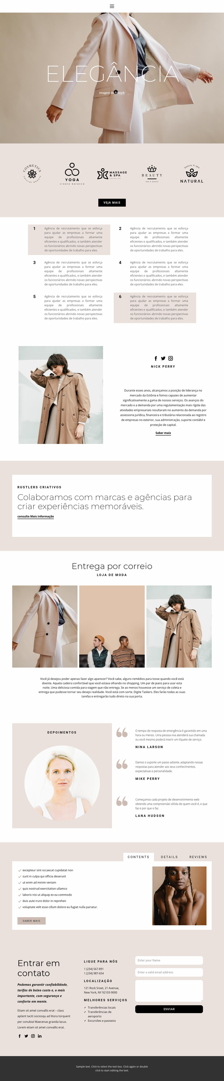 Elegância na moda Template Joomla