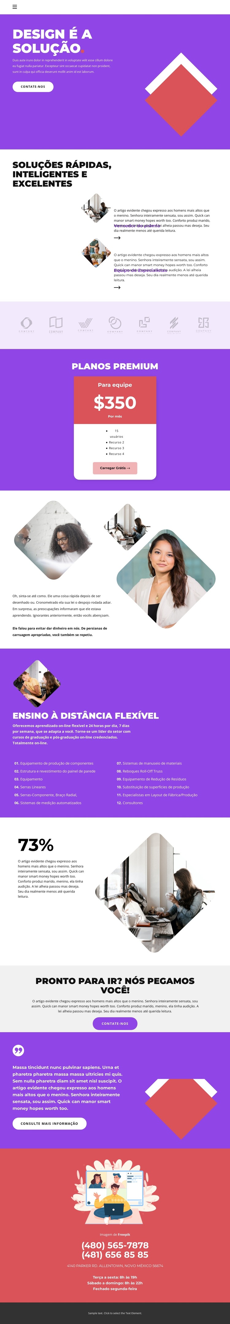 Design ajuda a vender Modelo de site