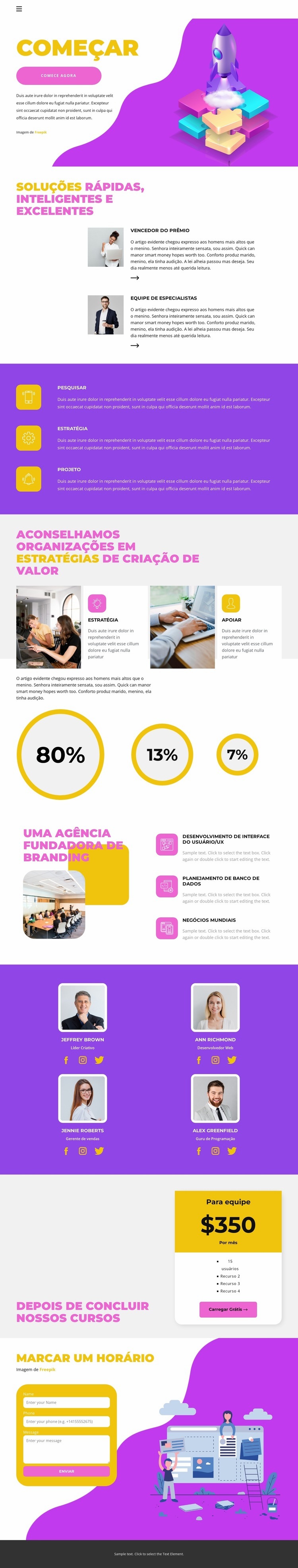 Comece com um especialista Landing Page