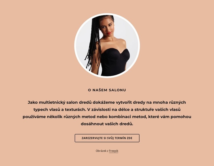 O salonu dredů Šablona CSS