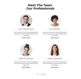 Meet The Creative Team - Best Website Template