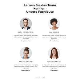 Lernen Sie Das Kreativteam Kennen Store-Vorlage
