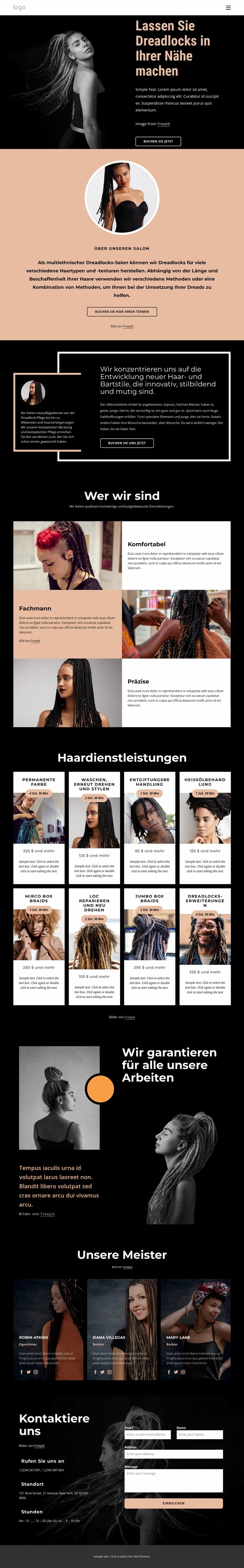 Lassen Sie Dreadlocks in Ihrer Nähe machen HTML Website Builder