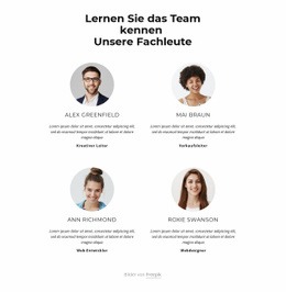 Lernen Sie Das Kreativteam Kennen – Ultimative HTML5-Vorlage