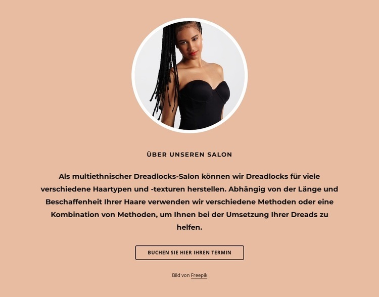 Über den Dreadlock-Salon Website Builder-Vorlagen