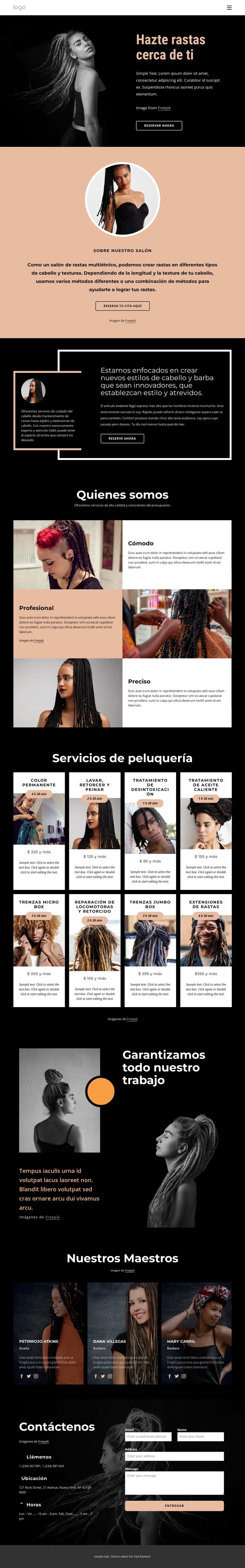 Hazte rastas cerca de ti Diseño de páginas web