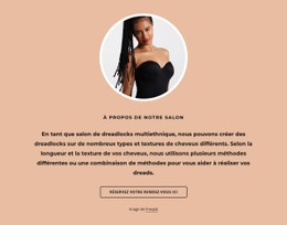 À Propos Du Salon De Dreadlocks Modèle D'Une Seule Page