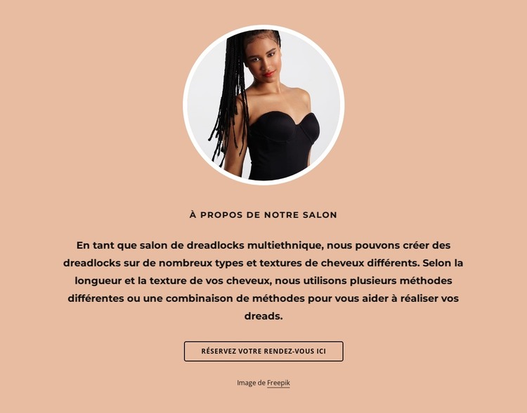 À propos du salon de dreadlocks Modèle HTML