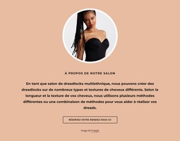 Polices, Couleurs Et Graphiques Personnalisés Pour À Propos Du Salon De Dreadlocks