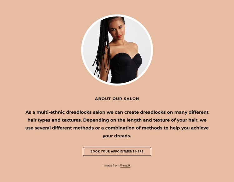 About dreadlock salon Homepage Design