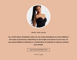 About Dreadlock Salon - HTML Web Page Builder