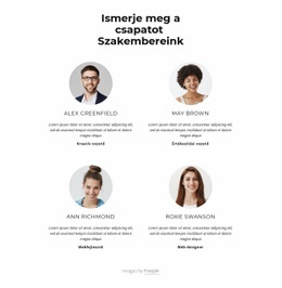 Ismerje Meg A Kreatív Csapatot - Céloldal Sablon
