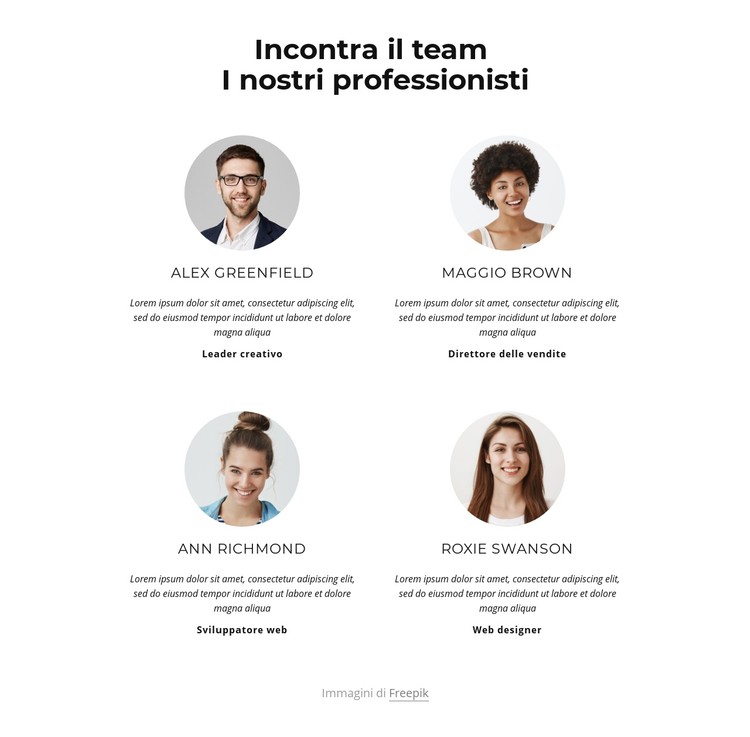 Incontra il team creativo Modello CSS