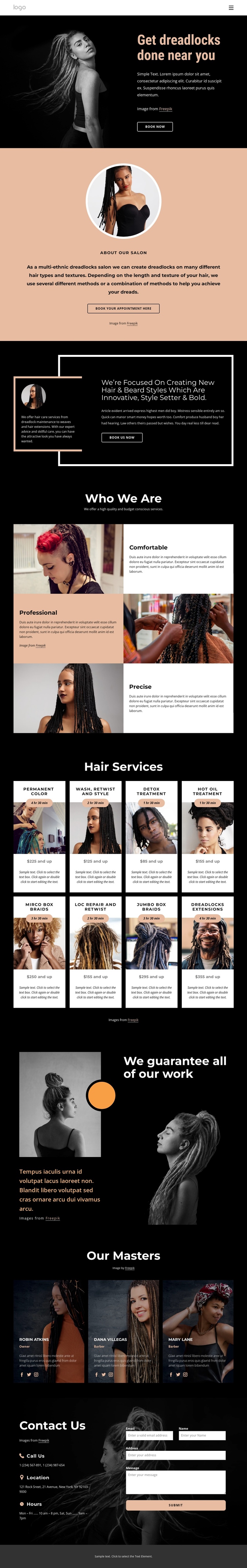 Get dreadlocks done near you One Page Template