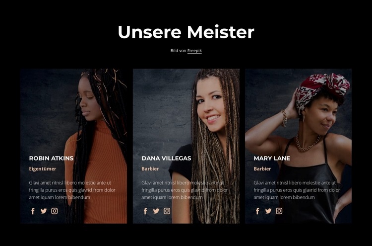 Meister im Schönheitssalon Website design