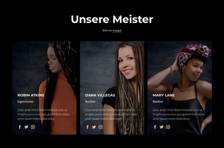 Meister im Schönheitssalon Website-Modell