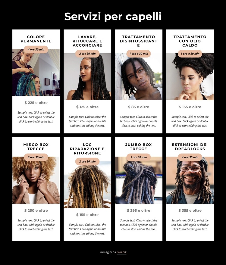 Servizi dreadlock Tema WordPress