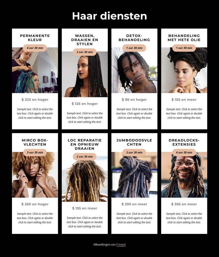 Dreadlock-diensten Html Website Builder