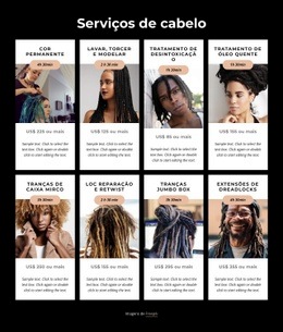 Serviços De Dreadlocks - Construtor De Sites Responsivos