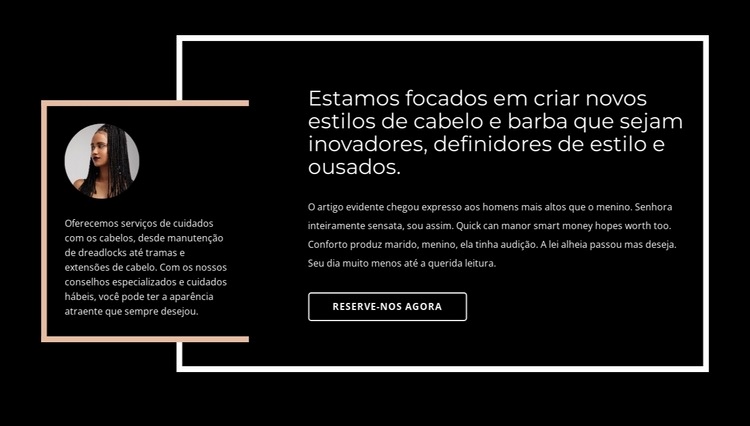 Textos com linhas Design do site