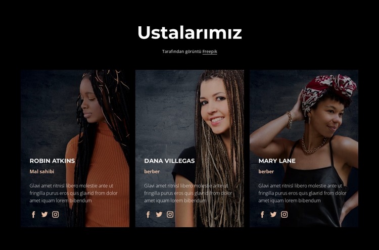 güzellik salonu ustaları Html Web Sitesi Oluşturucu