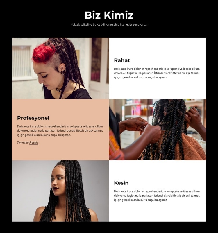 Dreadlocks salonu ve spa Web Sitesi Mockup'ı