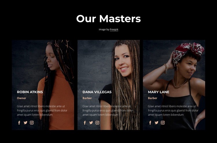 Beauty salon masters Web Page Design