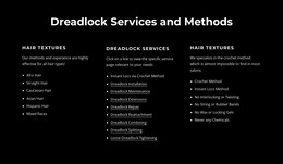 Dreadlocks Services And Methods - HTML Landing Page