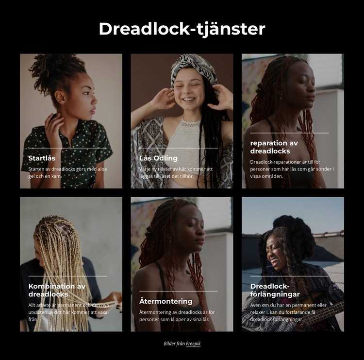 Dreadlock salongstjänster Hemsidedesign