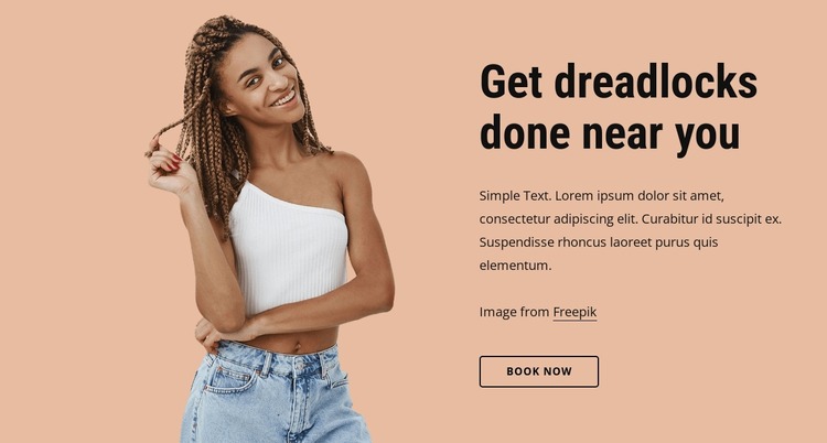 Carefully crafting dreadlock methods Website Mockup