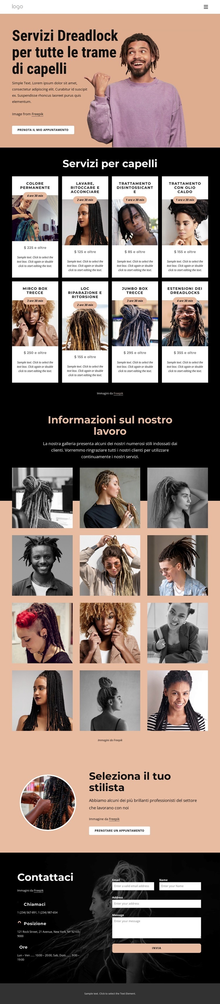 Siamo specializzati in stili freschi e diversificati Mockup del sito web