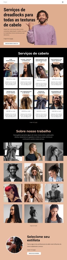 Design De Site Para Somos Especializados Em Estilos Frescos E Diversificados