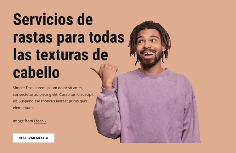 Servicios de rastas para todas las texturas de cabello. Plantillas de creación de sitios web