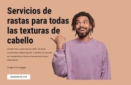 Plantilla Web Adaptable Para Servicios De Rastas Para Todas Las Texturas De Cabello.