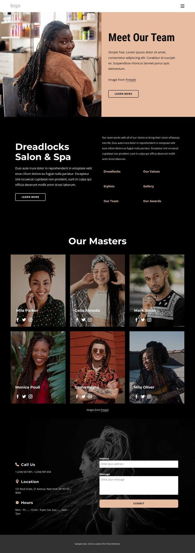 Meet our masters Homepage Design