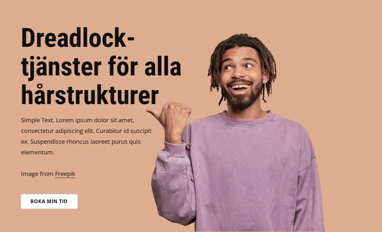 Dreadlock-tjänster för alla hårstrukturer Hemsidedesign