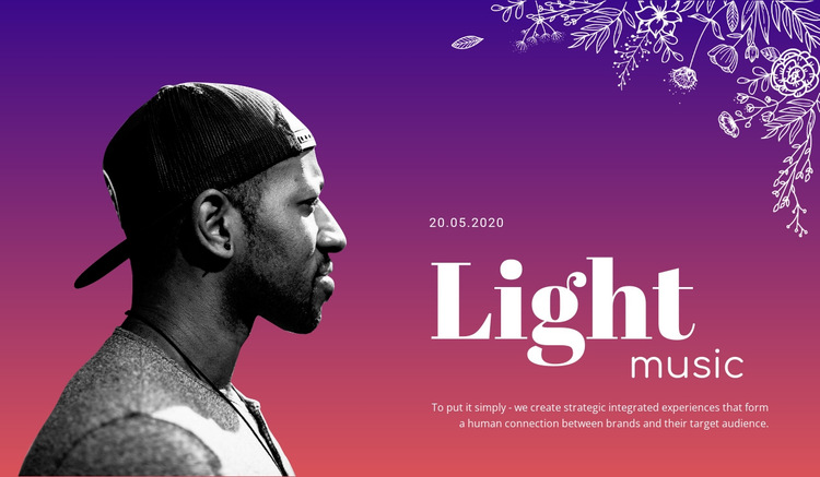 Light music in club HTML5 Template