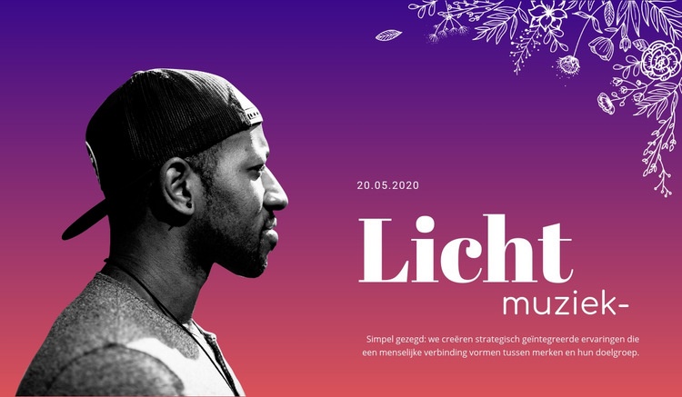 Lichte muziek in de club Website mockup