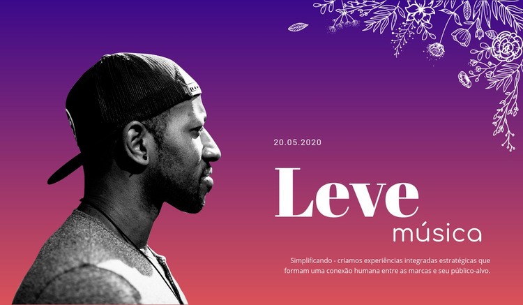 Música leve no clube Landing Page