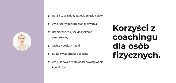 Lista naszych zalet Motyw WordPress